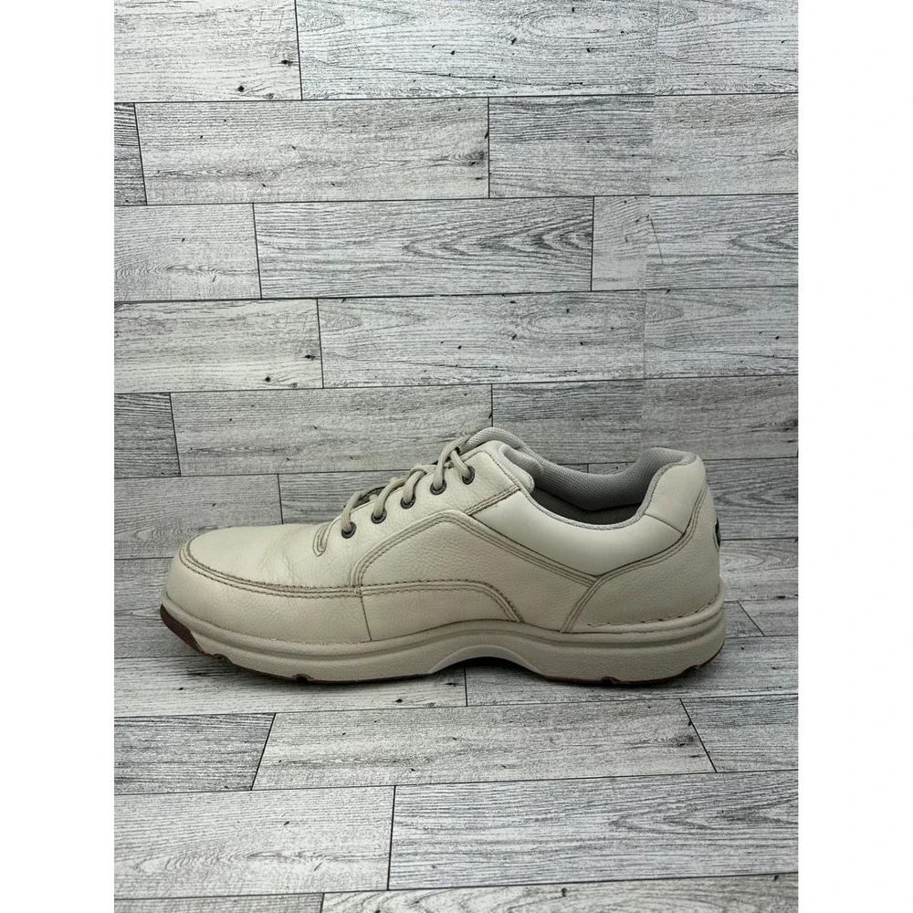 Rockport Men World Tour Classic Leather Walking Shoes Cream CJ1552 Size 10.5W